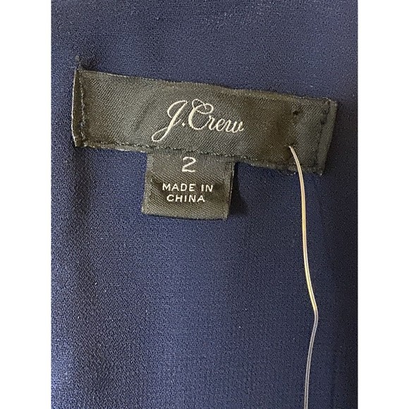 New J. Crew Blue Velvet lined Tank Top Cami Sleeveless round neck Drapey Sz 2 - Picture 3 of 11